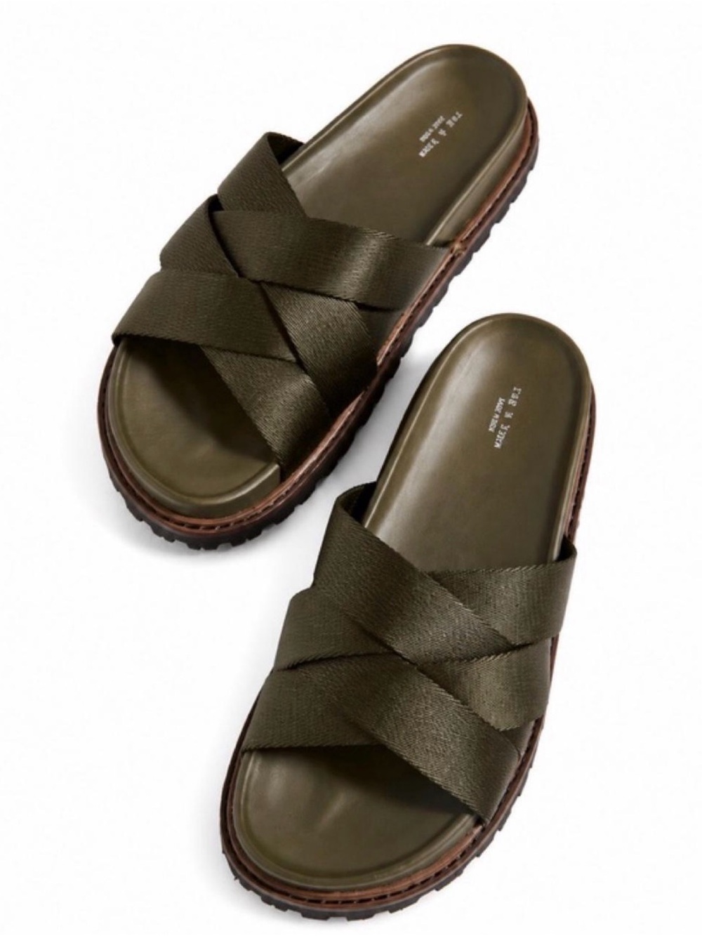 rag & bone Olive Green Crisscross Strap Women's Sandals